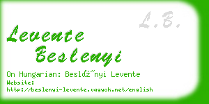 levente beslenyi business card